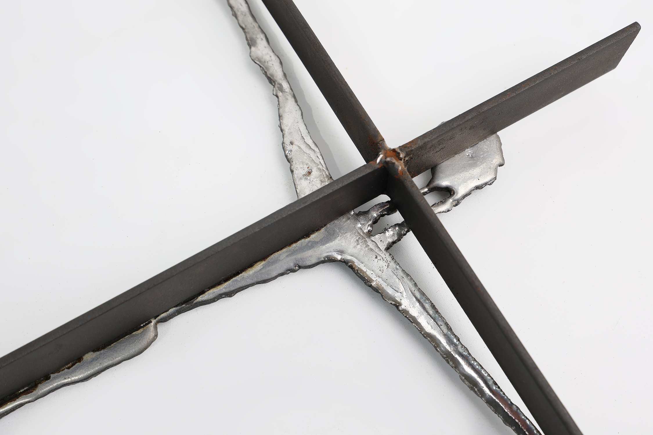 Brutalist Welded-Iron Crucifix Wall Sculpture by Pia Manu, Mid-20th Centurythumbnail